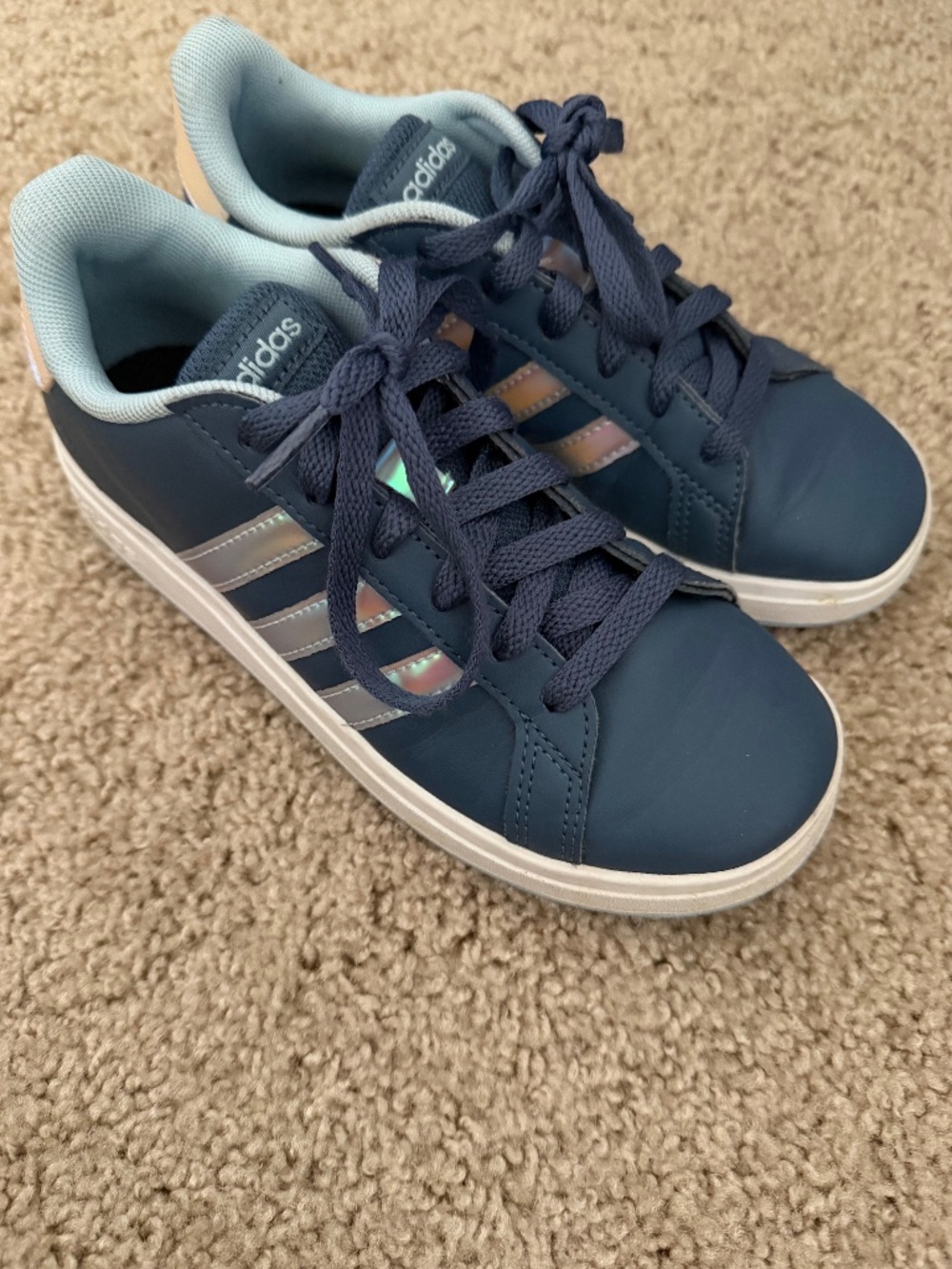 Kids Adidas Grand Court Sneakers -Preloved Ink/Cloud White - excellent condition